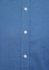 Tommys Collarless Shirt - Mid Blue
