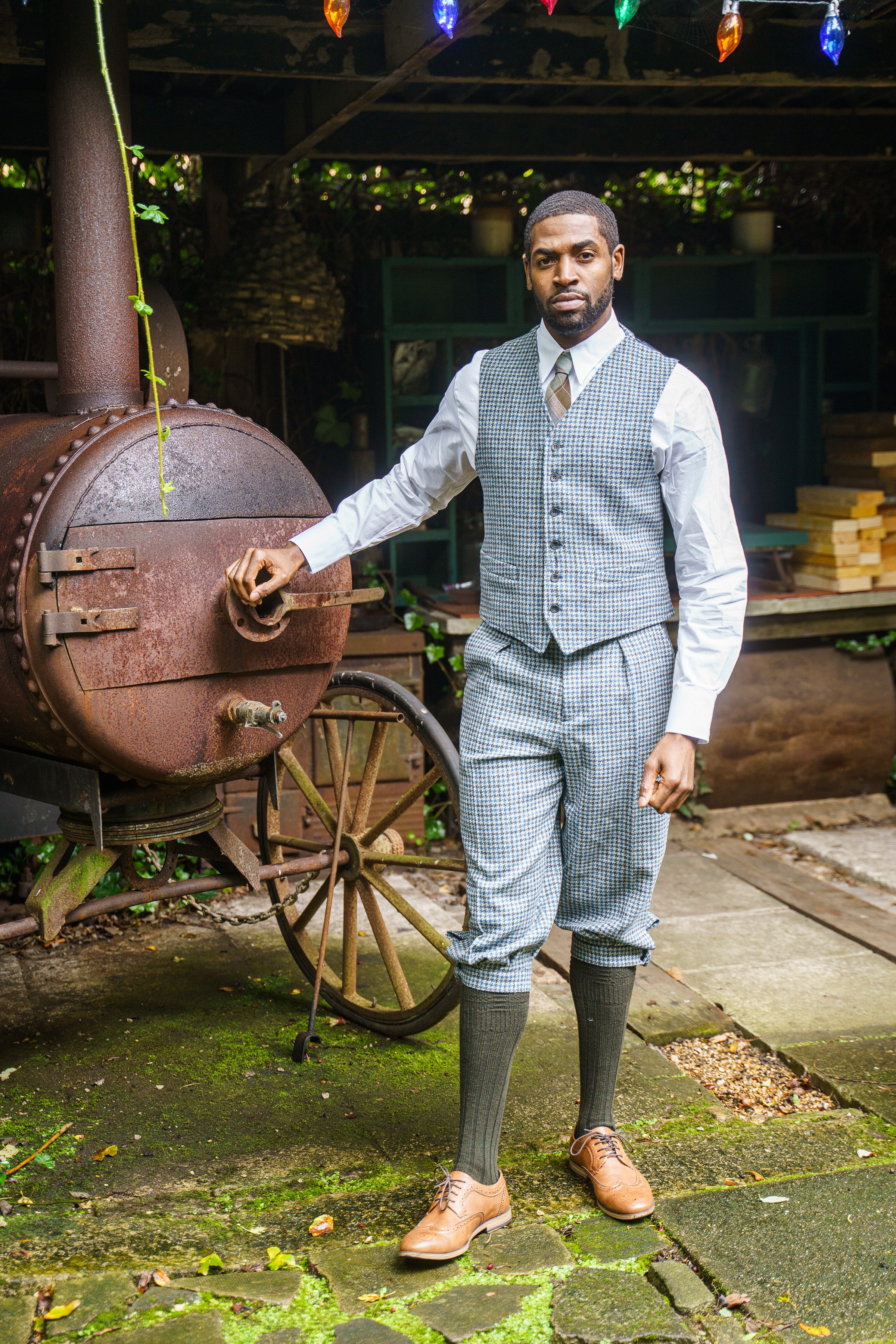 Classic Waistcoat - Blue/Grey Check