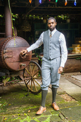Classic Waistcoat - Blue/Grey Check