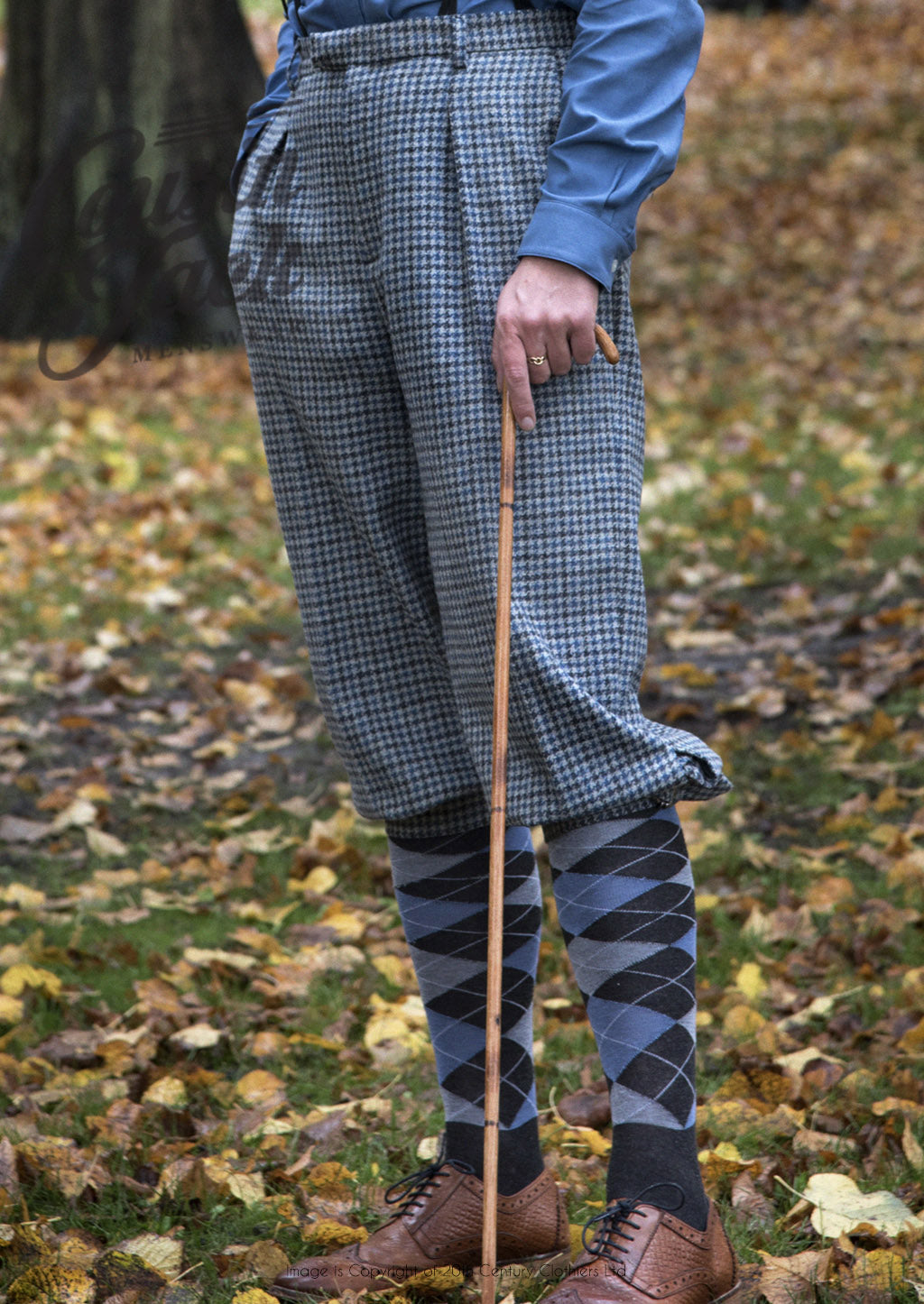 Plus Fours in Blue/Grey Check