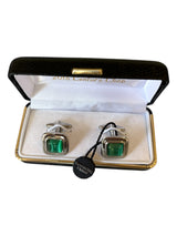 Emerald Glass Vintage Cufflinks