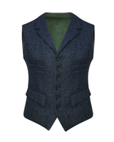 Revere Waistcoat - Navy Herringbone