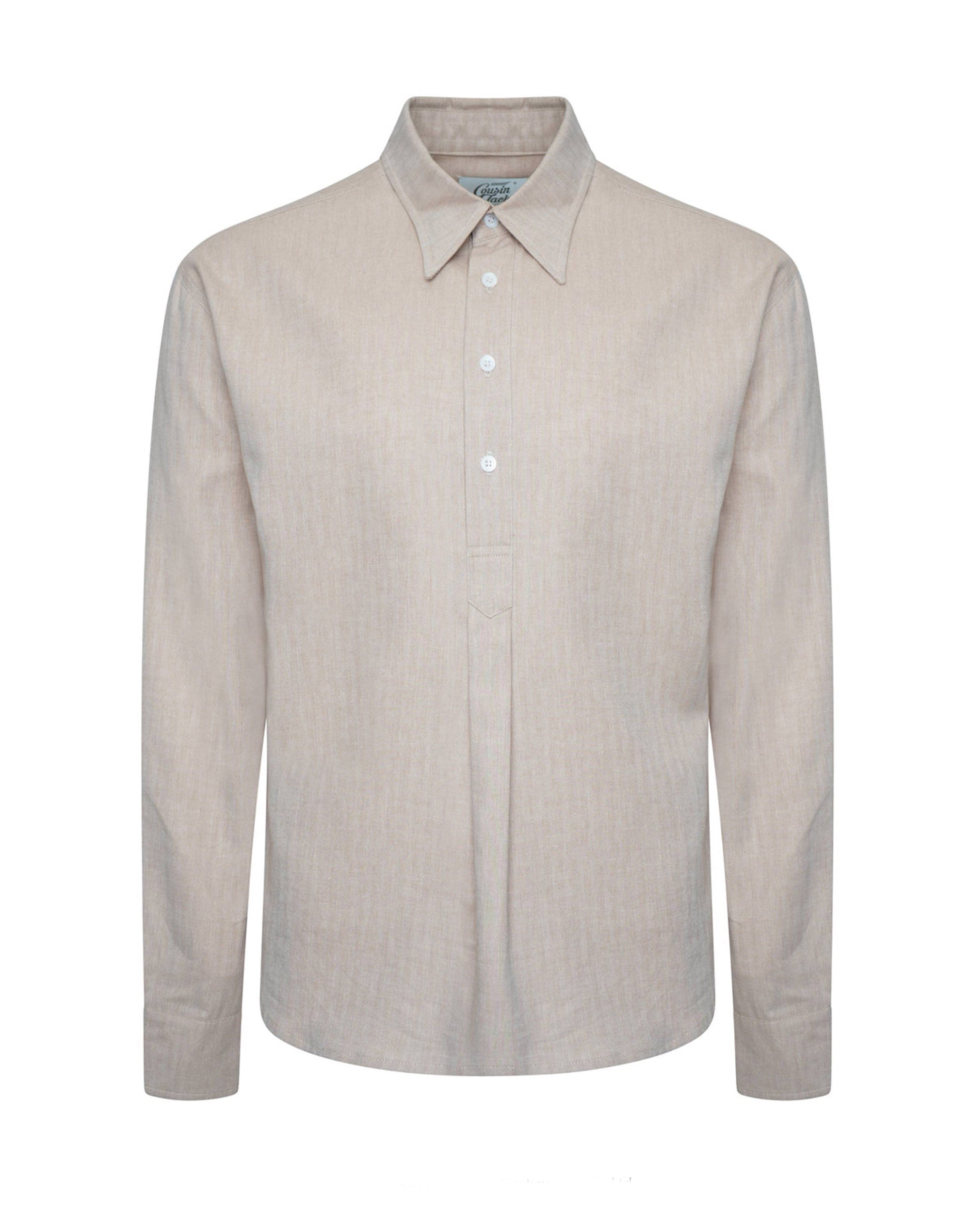 Casual Spear Collar Shirt in Ecru